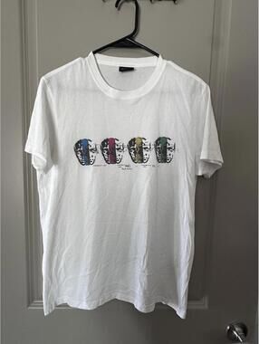 Paul Smith Regular Fit T Shirt Faces White Men's Size Large